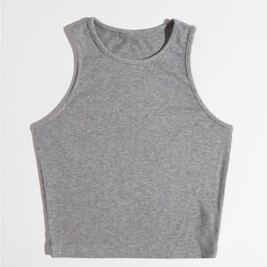 Gray Ribbed Tank Top XS